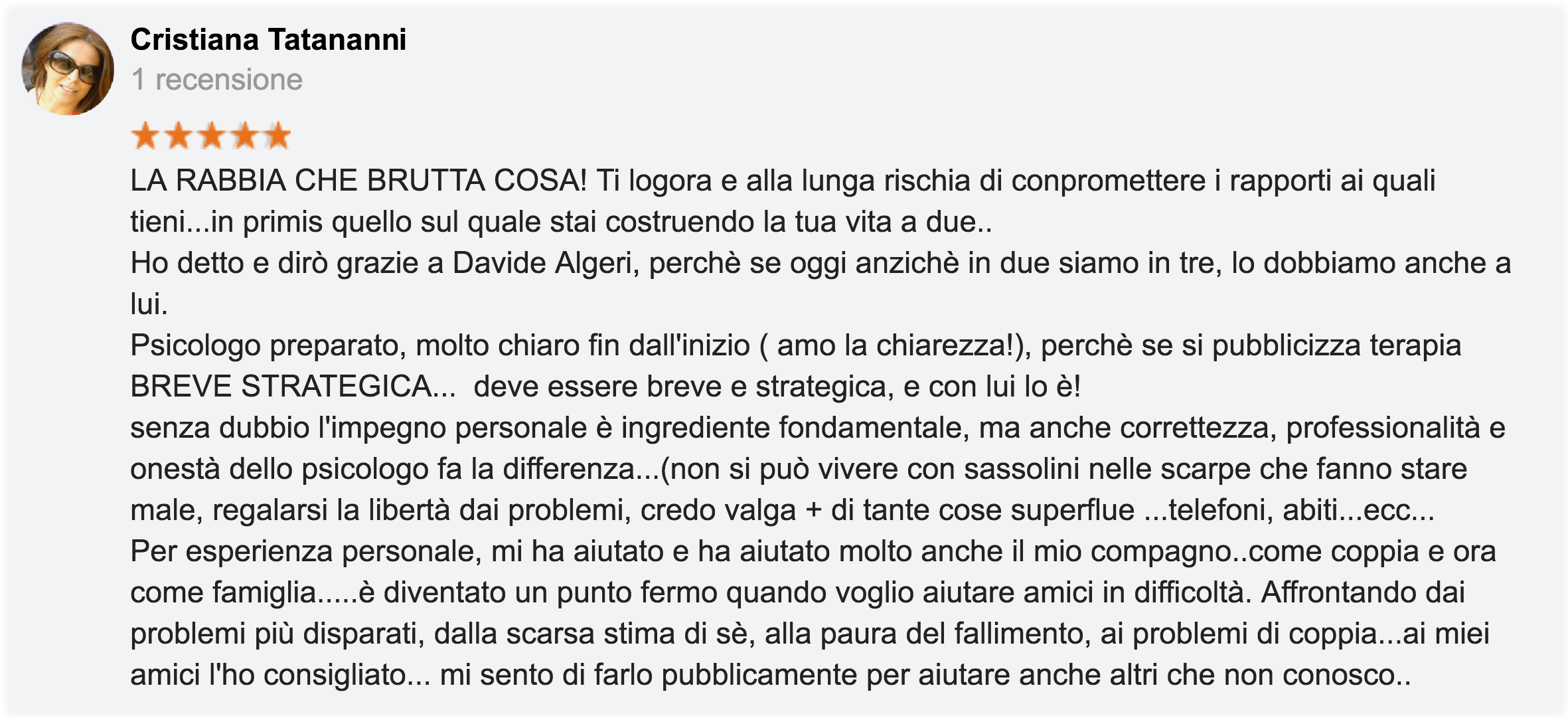 recensione su psicologo milano