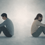Illustrazione sulla gestione della comunicazione nella separazione e sul valore del silenzio dopo una rottura