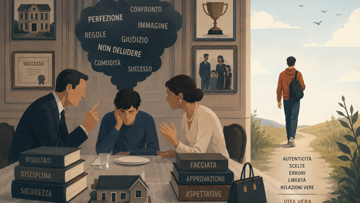 famiglia borghese ansiosa